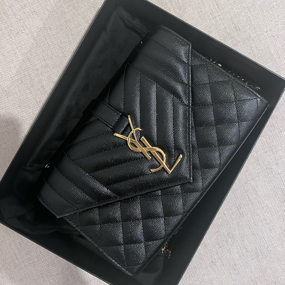 Envelope small quilted textured-leather shoulder bag